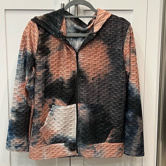 Scrunch Butt Shaping/Lifting Tie Dye 3PC Set With Hooded Jacket - Picture 3 of 13